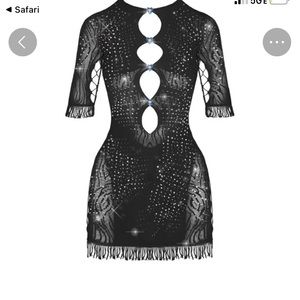 Black rhinestone poster girl dress